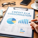 Simulation de crédit à la consommation avec calcul des mensualités et répartition du budget
