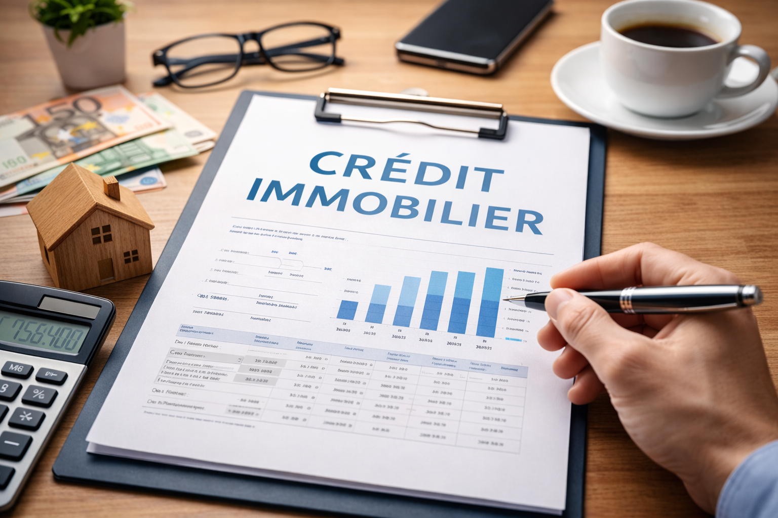 Simulation de crédit immobilier avec calcul des mensualités et analyse des taux