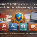 Illustration des garanties d’assurance crédit 2026 : décès, invalidité, incapacité et perte d’emploi