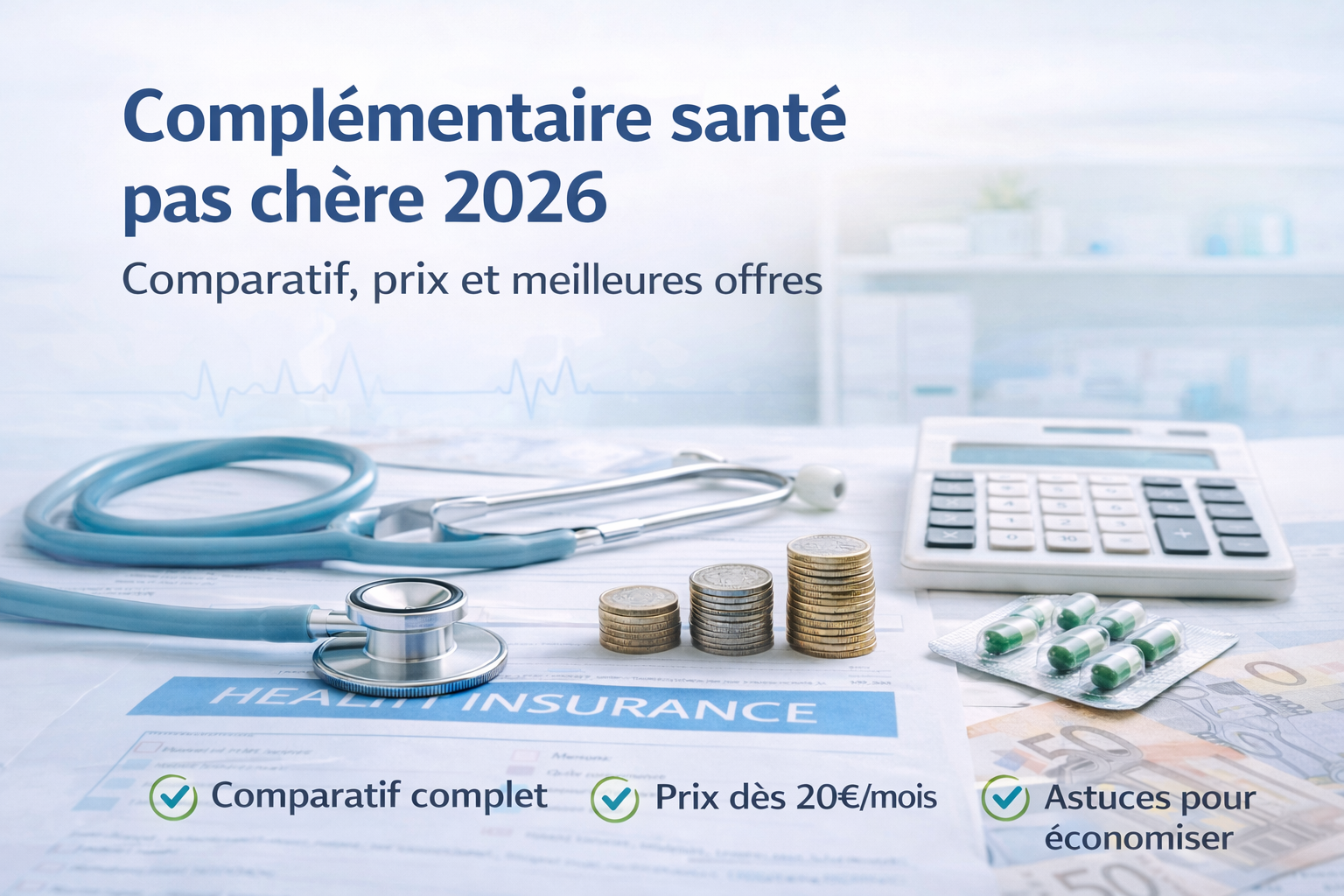 Complémentaire santé pas chère 2026 : comparatif des meilleures mutuelles santé dès 20€/mois