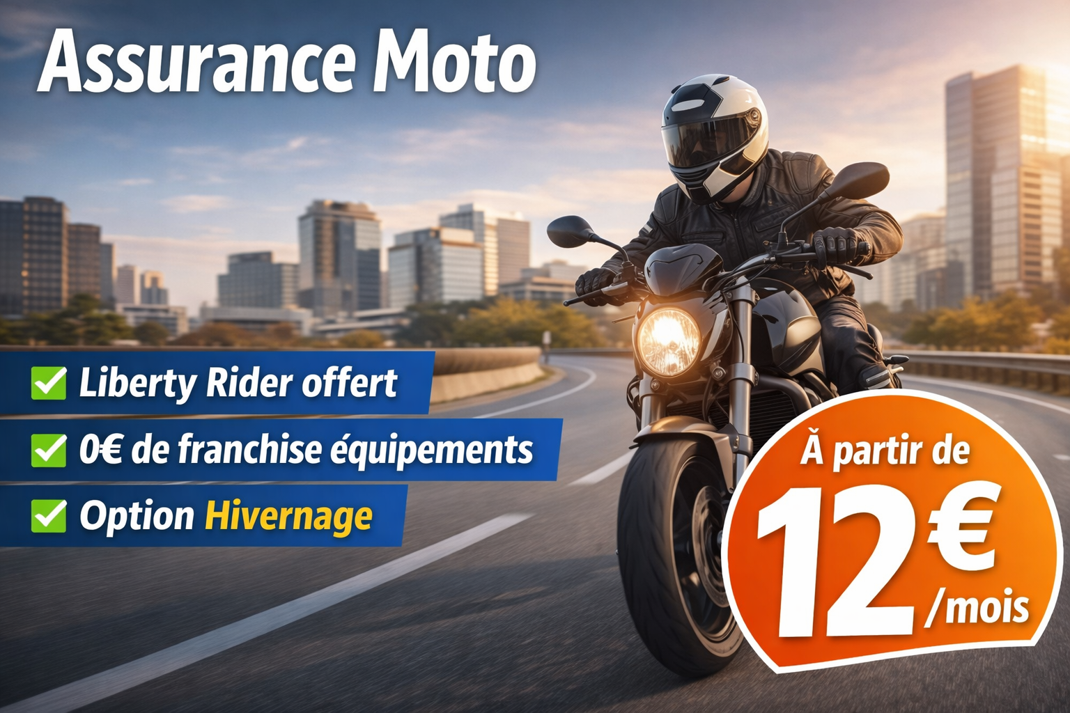 Assurance moto Leocare – Devis dès 12€/mois et Liberty Rider offert