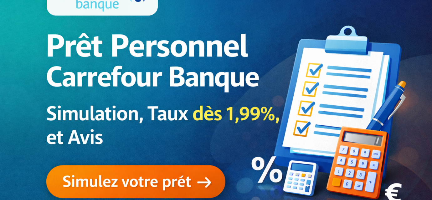 Prêt personnel Carrefour Banque : simulation de crédit, taux dès 1,99 % et avis sur le prêt conso