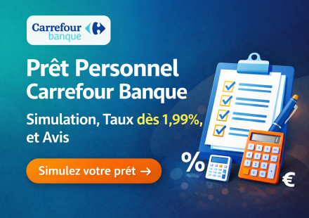 Prêt personnel Carrefour Banque : simulation de crédit, taux dès 1,99 % et avis sur le prêt conso