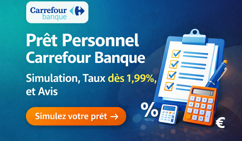 Prêt personnel Carrefour Banque : simulation de crédit, taux dès 1,99 % et avis sur le prêt conso