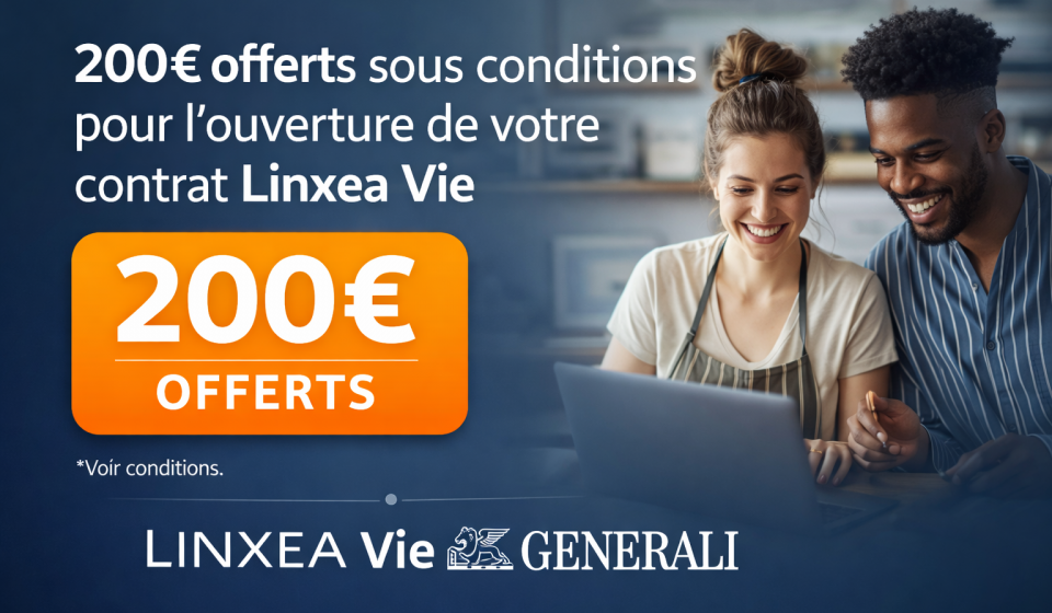 200€ offerts sous conditions pour l’ouverture d’un contrat d’assurance vie Linxea Vie avec Generali